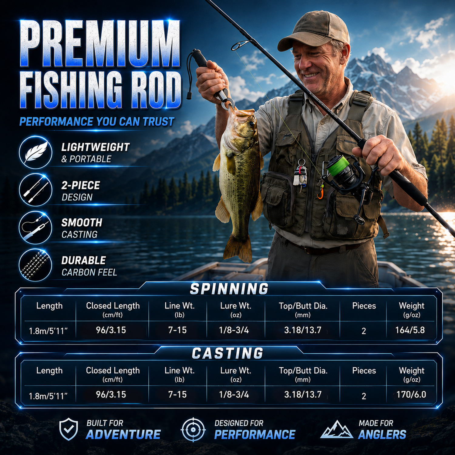 Canna da Pesca Sougayilang 1,8 - Freshwater Line recensione e prezzo